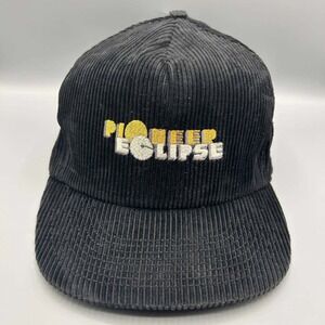 Pioneer Eclipse Hat Men Black Corduroy Embroidered Snap Back Cap